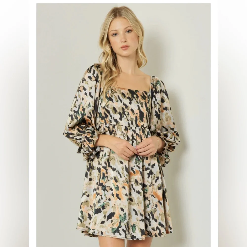 Entro Stylish Multicolor Camouflage Dress; Size XL - Picture 2 of 13